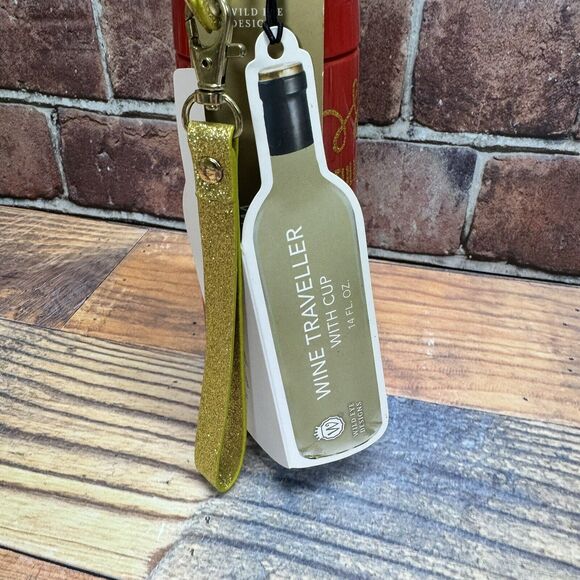 Wild Eye Designs Christmas Holiday Wine Traveler With Cup 14 FL‎ Oz. Bottle - Picture 3 of 6